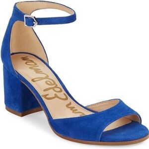 Sam Edelman Susie Blue Suede Block Heel Sandals